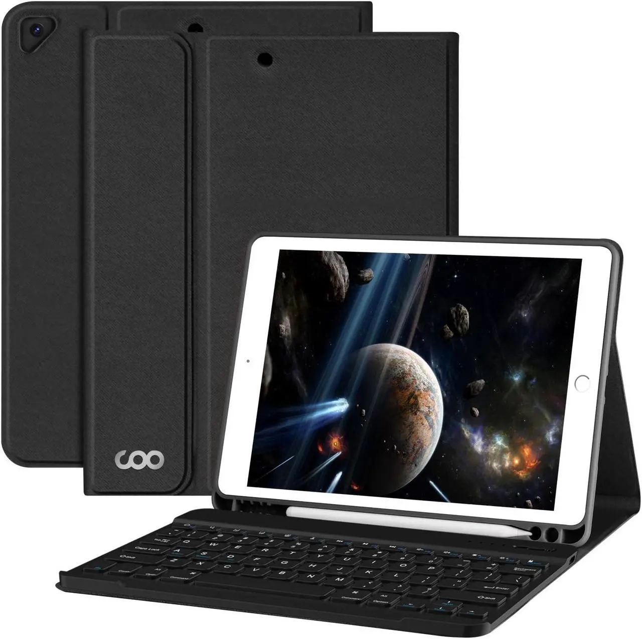 Main image of for iPad 9th Gen 2021 Case with Keyboard, 10.2 inch, for iPad 8th/7th Gen/Air 3/Pro 10.5, Detachable Wireless Bluetooth Keyboard with Pencil Holder