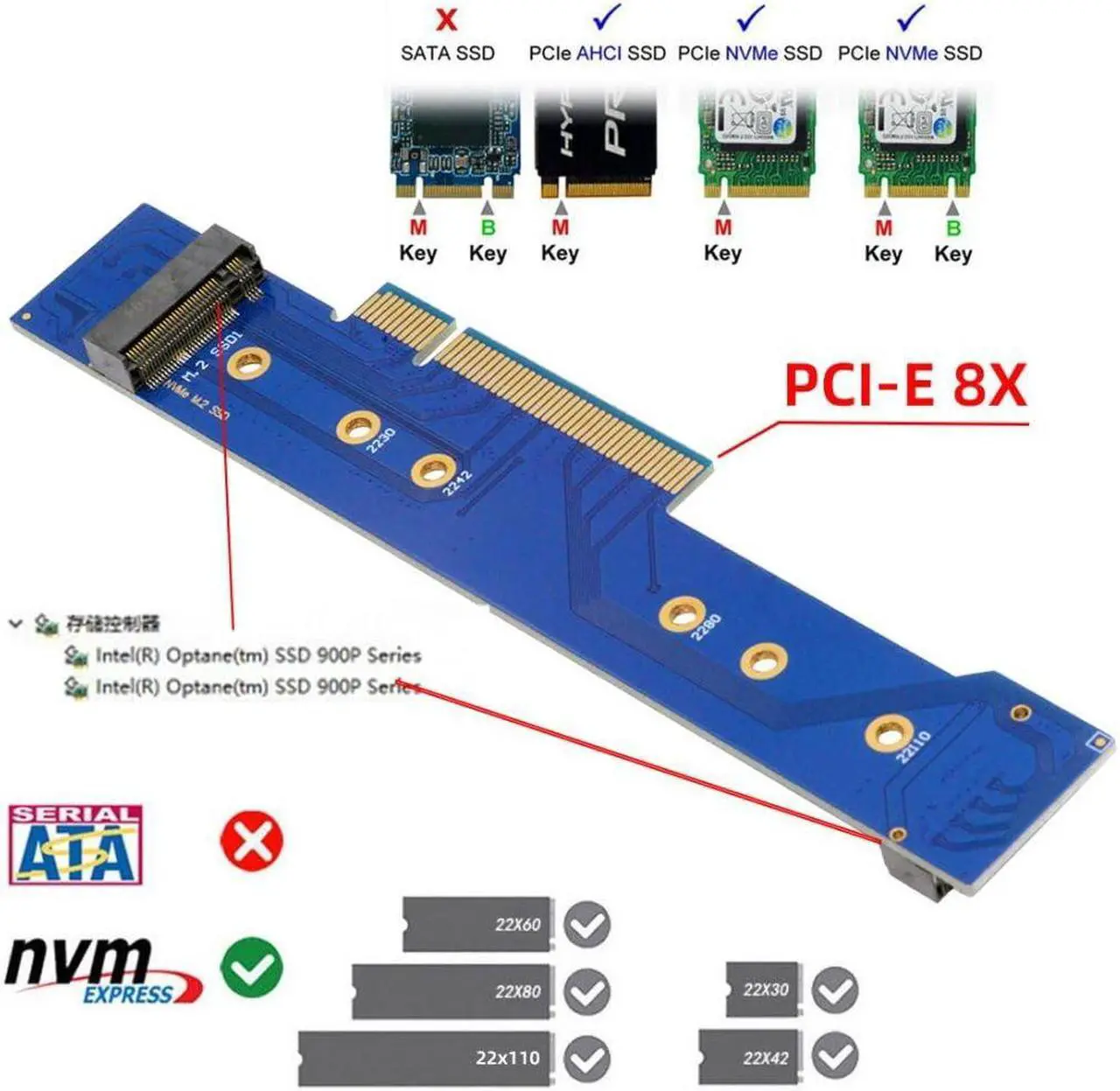 Alt view image 2 of 5 - chenyang M.2 NVME to PCIe 3.0/4.0 X8 Adapter Dual NVME/AHCI SSD to PCI Express Gen4 Expansion Card Adapter