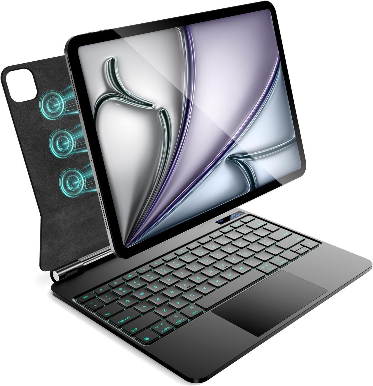 Main image of CSZZACME for iPad Air 13 inch case Keyboard M2 2024,Magic Keyboard for iPad Pro 12.9 (6th-2022,5th-2021,4th-2020,3rd-2018 Gen),Magnetic Attach,Multi-Gesture Trackpad,7-Color Backlit,Shortcut Keys