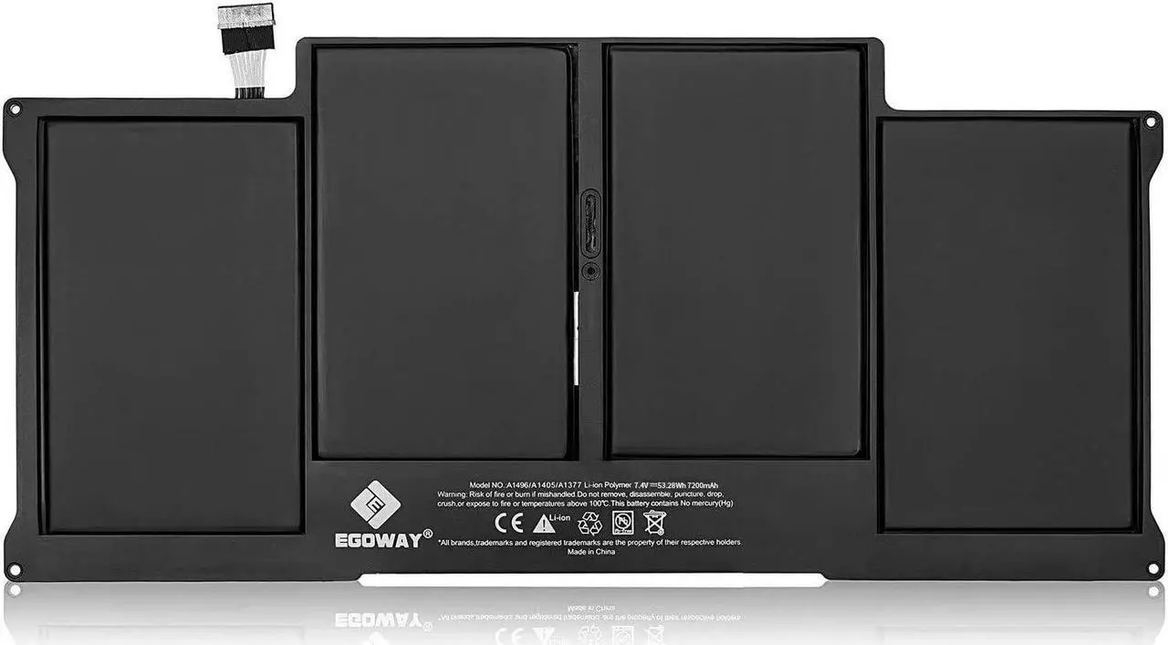 Alt view image 2 of 5 - Egoway A1466 A1369 MacBook Air 13 inch Battery, for A1466 (Mid 2012/2013, Early 2014/2015, 2017), A1369 (Late 2010, Mid 2011), fits A1405 A1377 A1496, EMC 3178 2925 2632 2469 2392 2559