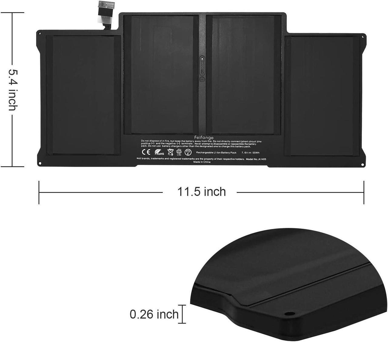 Alt view image 4 of 5 - A1466 A1496 Replacement Laptop Battery Compatible with MacBook Air 13 inch A1466 (Mid 2012, Mid 2013, Early 2014, Early 2015, 2017) A1369 (Late 2010, Mid 2011) A1405 A1377 7.6V 7000mAh