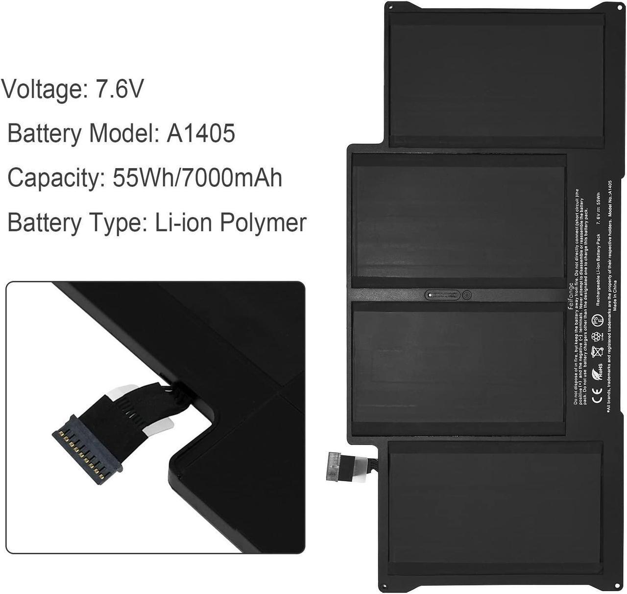Alt view image 2 of 5 - A1466 A1496 Replacement Laptop Battery Compatible with MacBook Air 13 inch A1466 (Mid 2012, Mid 2013, Early 2014, Early 2015, 2017) A1369 (Late 2010, Mid 2011) A1405 A1377 7.6V 7000mAh
