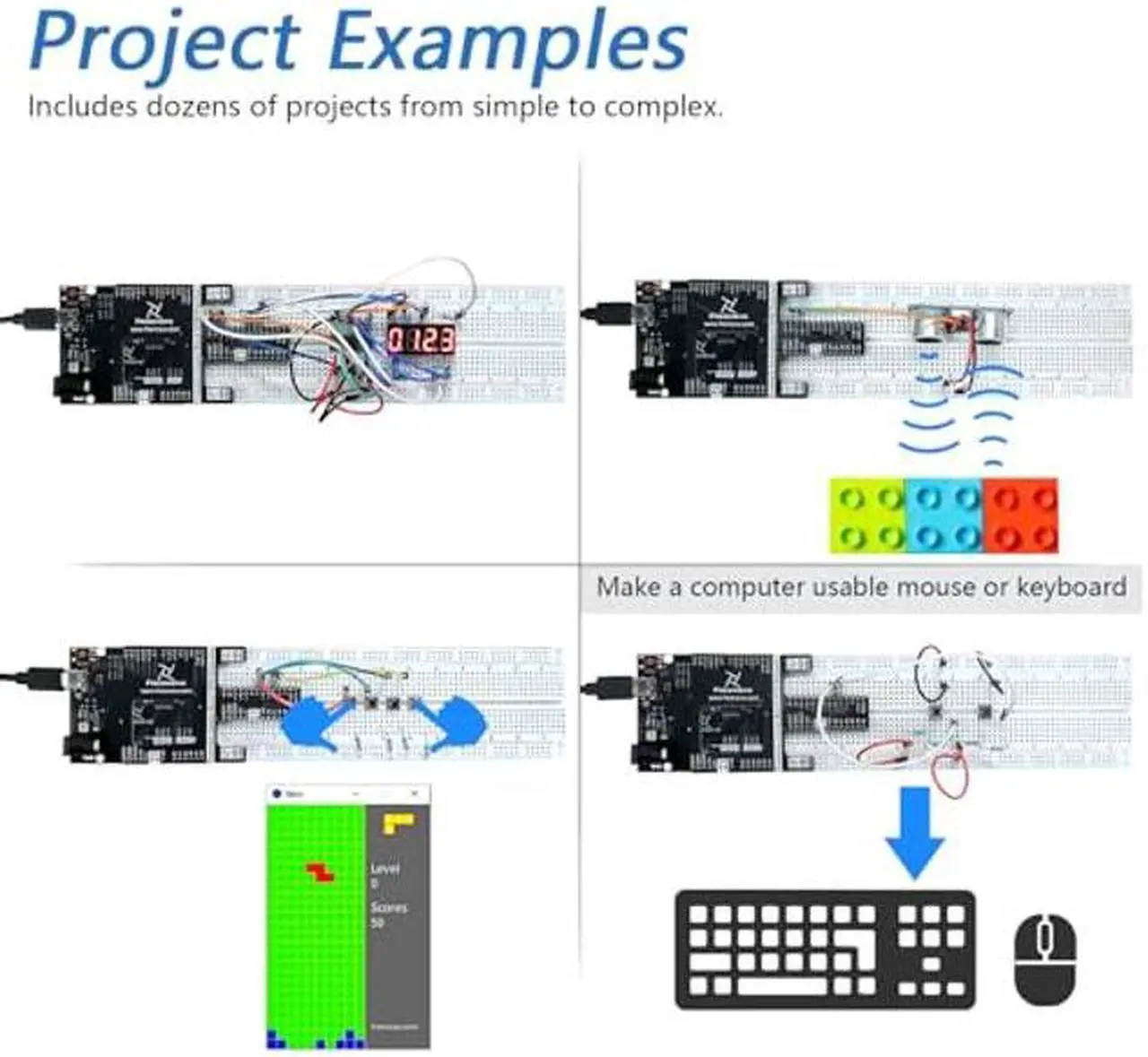 Alt view image 4 of 5 - Freenove Ultimate Starter Kit with Board V5 Rev4 Mini (Compatible with Arduino IDE), Arm Cortex-M4 Microcontroller, 399-Page Detailed Tutorial, 220 Items, 78 Projects
