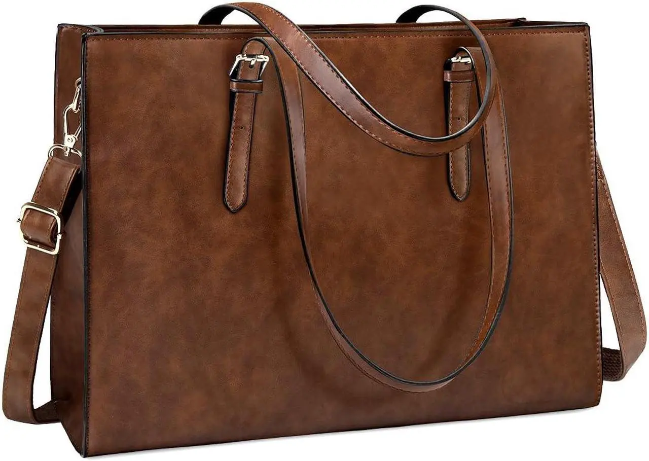 Main image of Laptop Bag for Women Waterproof Lightweight Leather 15.6 Inch Computer Tote Bag Business Office Briefcase Large Capacity Handbag Shoulder Bag Professional Office Work Bag