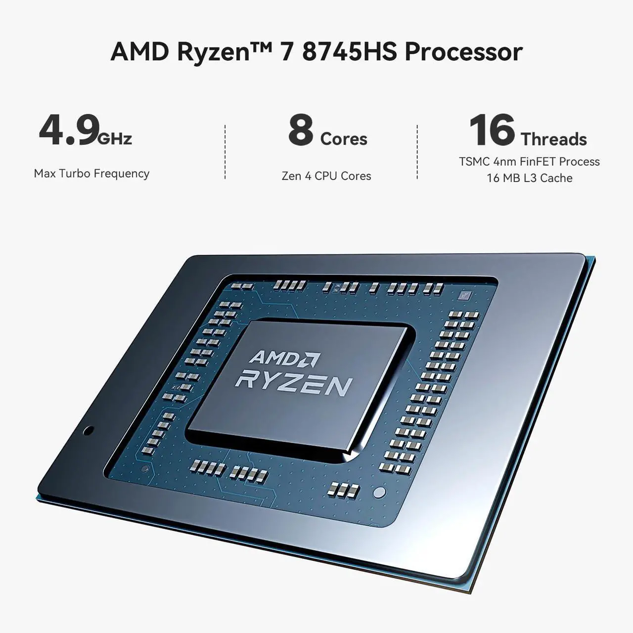 Alt view image 4 of 5 - Beelink SER8 Mini PC, AMD Ryzen 7 8745HS(up to 4.9GHz) 8C/16T, Mini Computer 24GB DDR5 RAM 1TB NVMe PCIe 4.0 SSD, Mini Desktop Computer 4K Triple Screen Display WiFi6/BT5.2/WOL/W-11 Pro