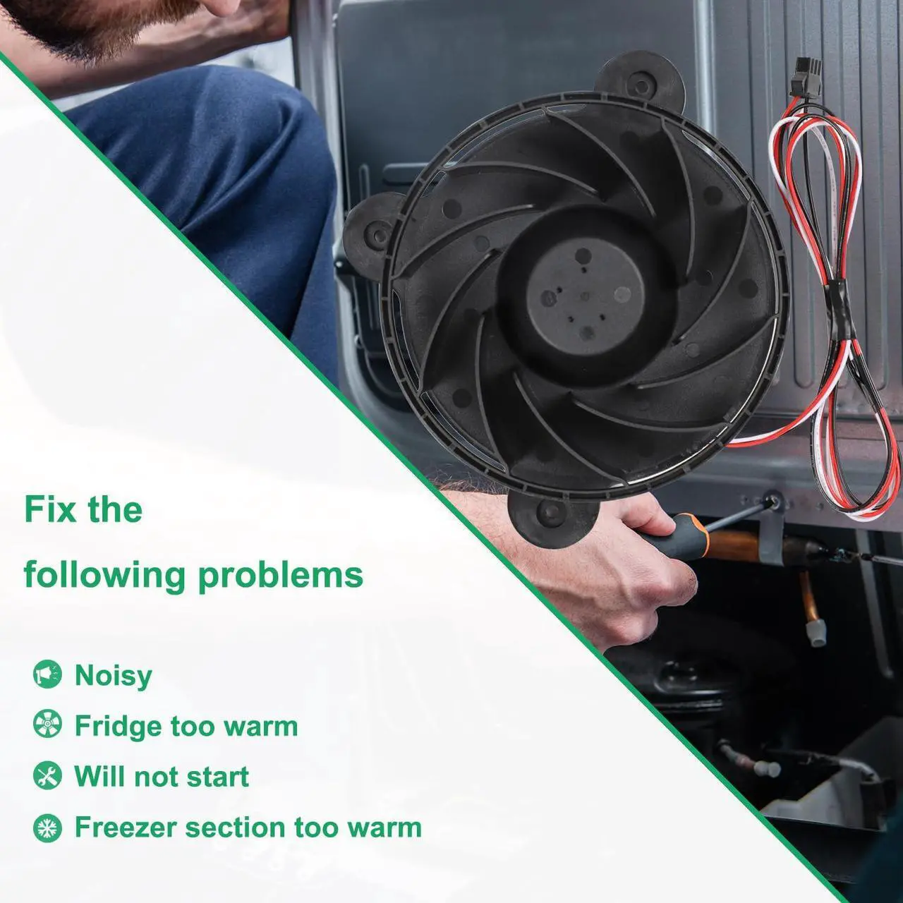 Alt view image 4 of 5 - XY12032BM Refrigerator Fan, XY12032BM Refrigerator Freezing Fan, Fridge Silent Cooling Fan, Refrigeration Silent Exhaust Fan, DC12V 0.26A 120×120×32mm