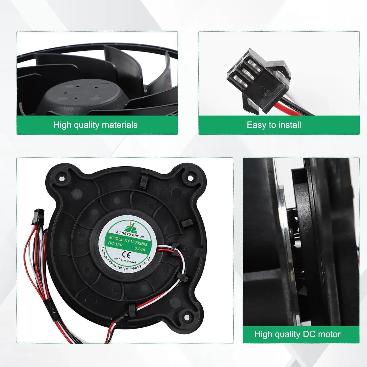 Alt view image 5 of 5 - XY12032BM Refrigerator Fan, XY12032BM Refrigerator Freezing Fan, Fridge Silent Cooling Fan, Refrigeration Silent Exhaust Fan, DC12V 0.26A 120×120×32mm