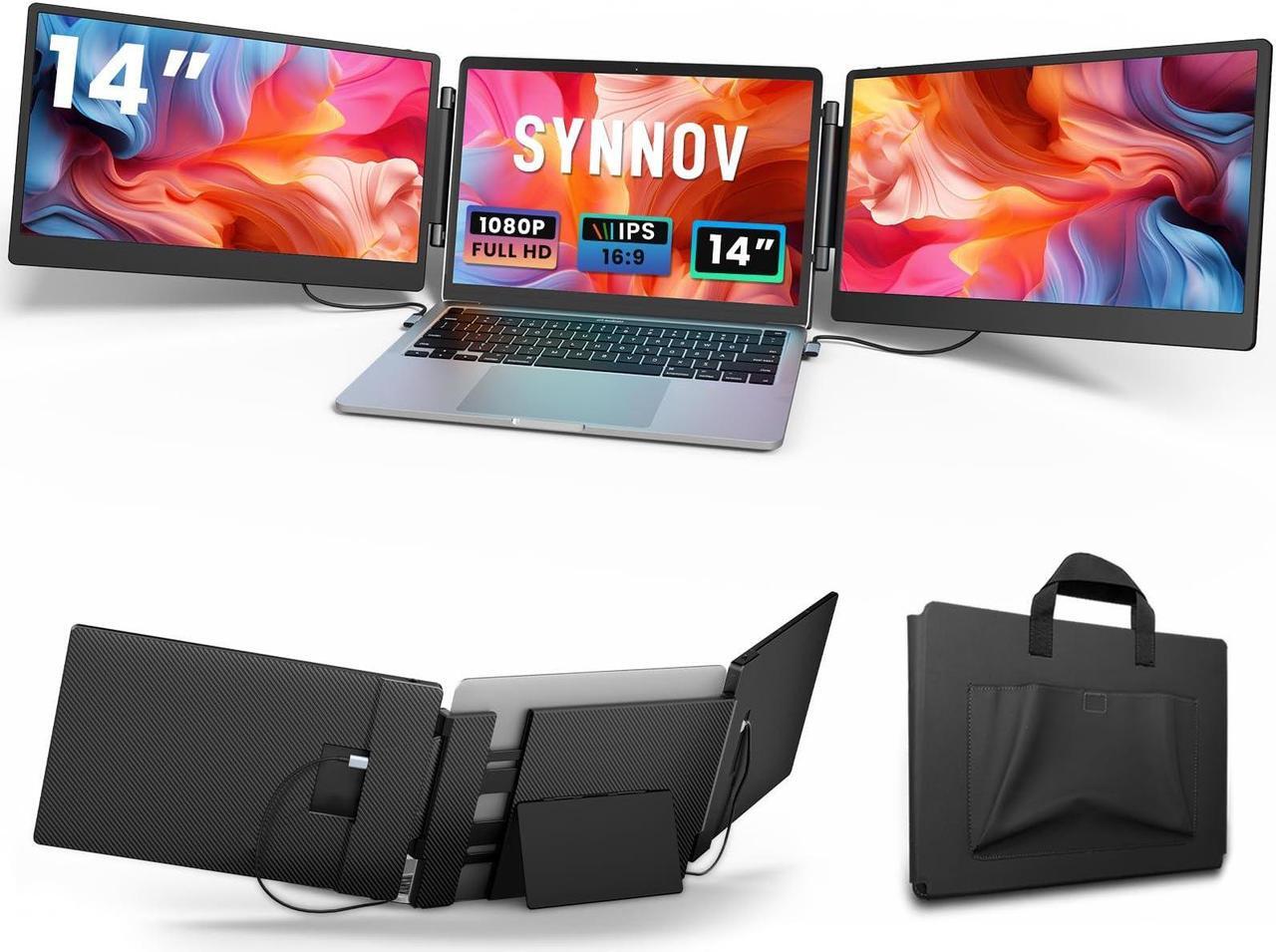 Main image of Laptop Screen Extender, 14" FHD 1080P Triple Portable Laptop Screen Extender Monitor for 13"-16.5" Laptop with Stand Dual Monitors Built-in Speakers, Laptop Monitor Extender for MacOS/Wins/Chrome/Dex
