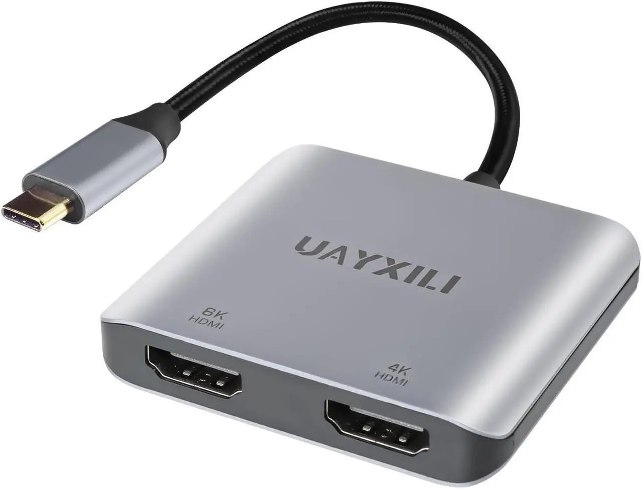 Main image of USB C to Dual HDMI Adapter 8K30Hz, MST HDMI Splitter for Dual Monitors,Extended Display Support Dual 4K@60HZ,Compatible with MacBook,Dell,HP,Lenovo,Thunderbolt 3/4 Laptops (USB-C to Dual HDMI 8K)