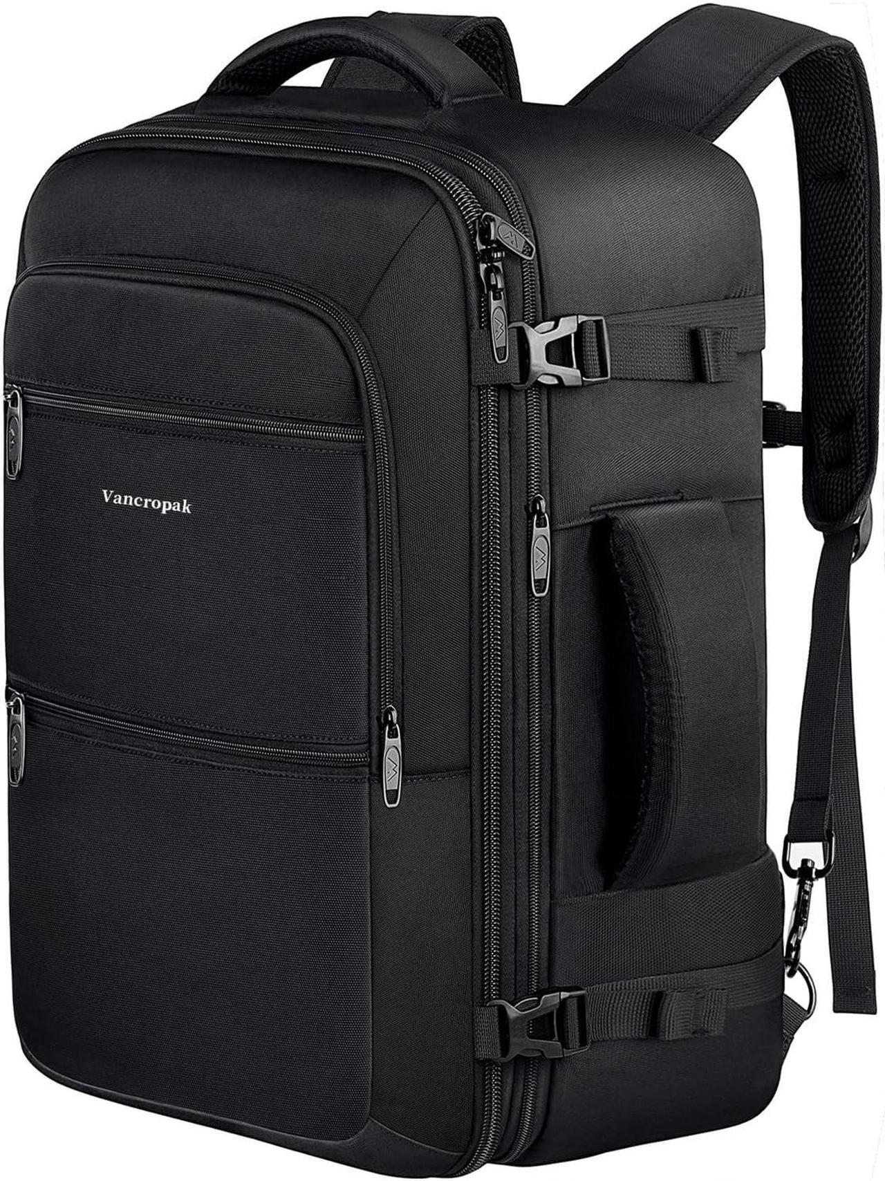 Main image of Vancropak 35L Carry on Bags for Airplanes, Luggage Backpack for Travel, Flight Approved Travel Bag for Men & Women, Water Resistant Suitcase Backpack Weekender Business Daypack Overnight Bag, Black