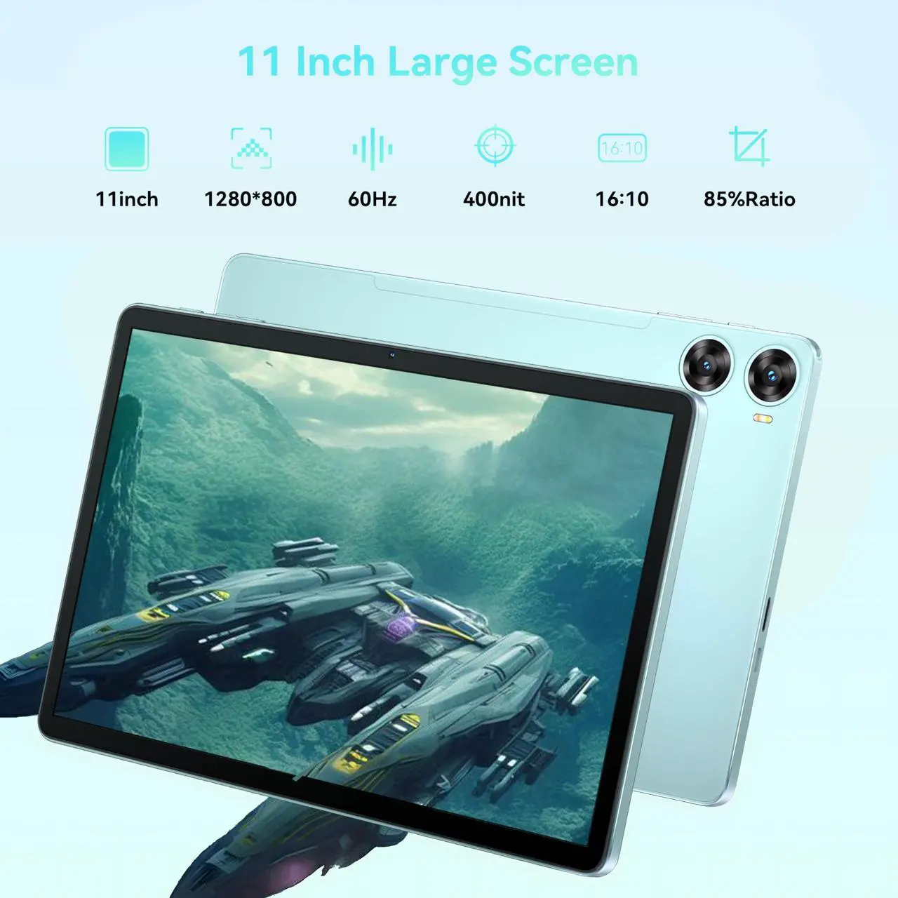 Alt view image 5 of 5 - OUKITEL OT9 Android 14 Tablets, 16GB+128GB(1TB TF) Octa-Core 11 Inch IPS Screen Large Tablet for Adults, 13+5MP Camera Widevine L1 8000mAh Battery WiFi Tablet with Stylus, OTG/GPS/TUV/3.5mm Jack 2025