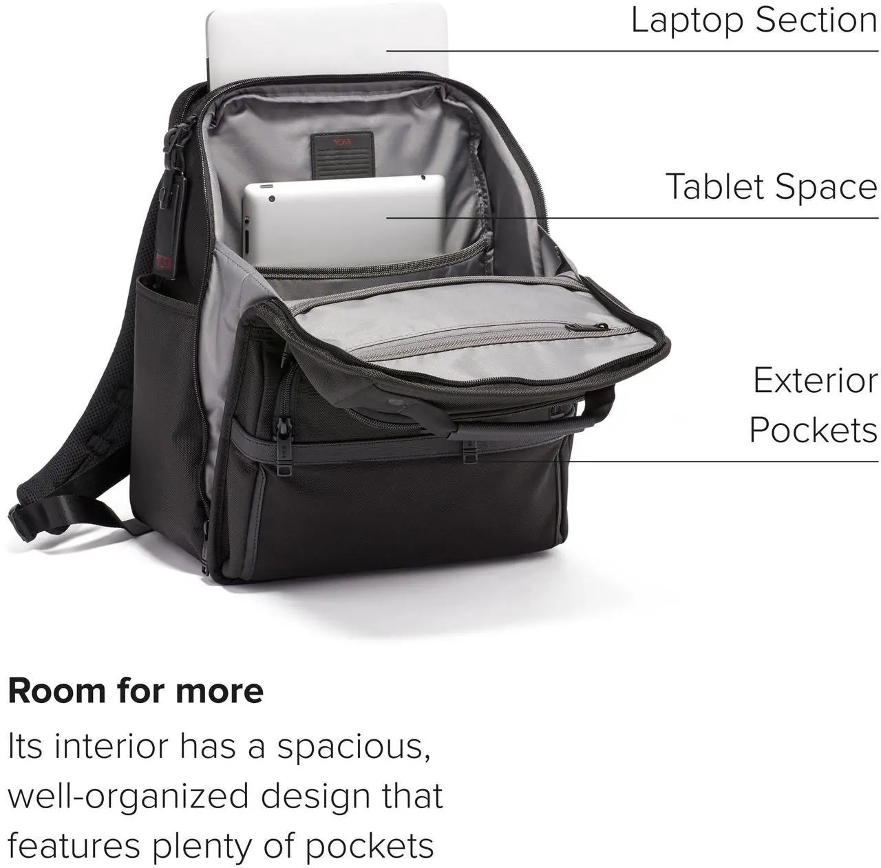 Alt view image 4 of 5 - TUMI - Alpha Compact Laptop Bag Brief Pack - Travel Laptop Backpack for Business Tracer - Ballistic Nylon - Black