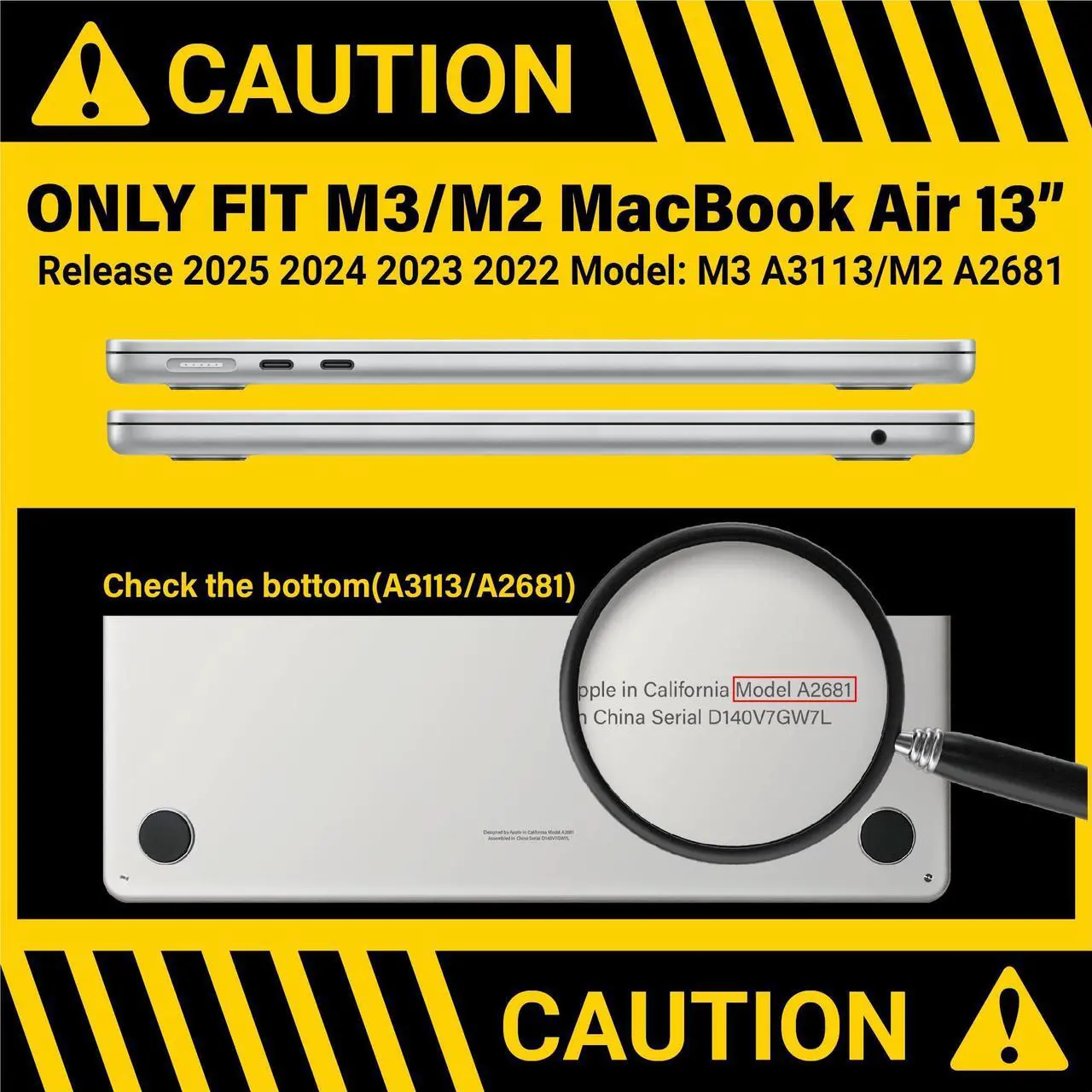 Alt view image 2 of 5 - IBENZER Compatible with 2024 2023 2022 MacBook Air 13 inch Case M3 A3113 M2 A2681, Hard Shell Case for Mac Air 13.6, Bow, AT13-KK-BOW