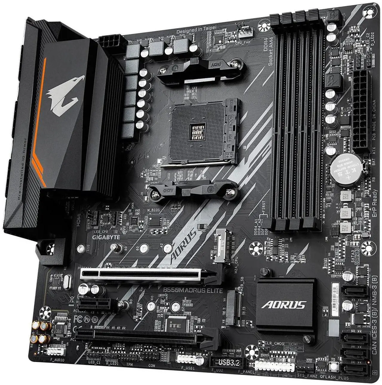 Alt view image 3 of 4 - Gigabyte GIGABYTE B550M AORUS Elite (AM4/ AMD/ B550/ Micro-ATX/ DDR4/ Dual M.2/ PCIe 4.0/ Realtek GbE LAN/Gaming Motherboard)
