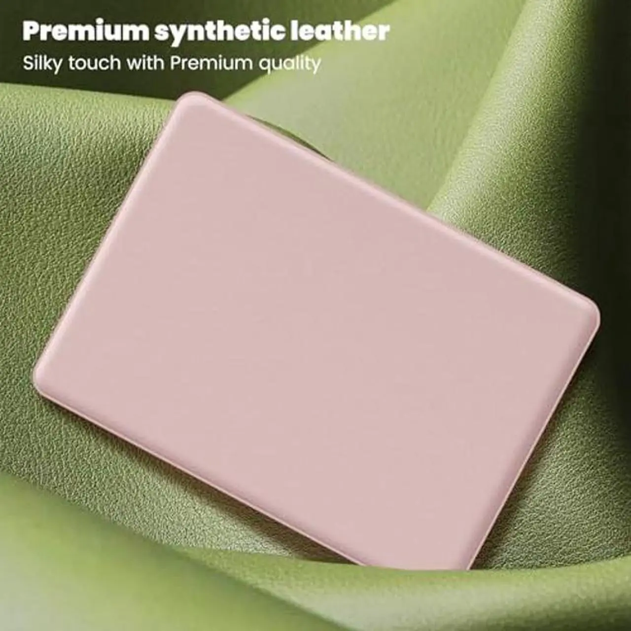 Alt view image 3 of 5 - Batianda Premium PU Leather Case for M3 MacBook Air 13 inch 2024 2022 M2 Chip Model A3113/A2681 Elegant Protective Cover with Foldable Stand, Full Protection with Ventilation and Anti-Slip Pads, Pink
