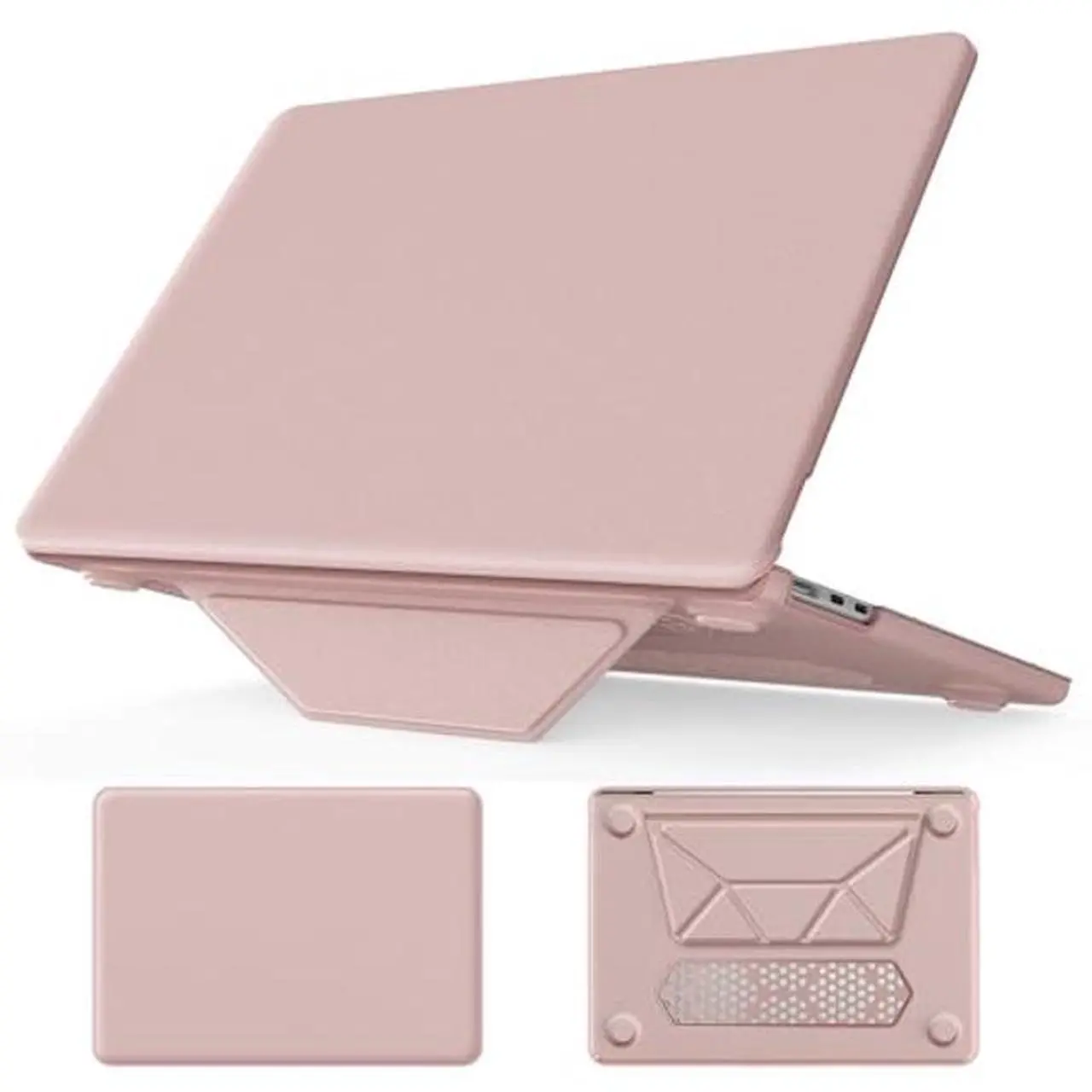 Main image of Batianda Premium PU Leather Case for M3 MacBook Air 13 inch 2024 2022 M2 Chip Model A3113/A2681 Elegant Protective Cover with Foldable Stand, Full Protection with Ventilation and Anti-Slip Pads, Pink