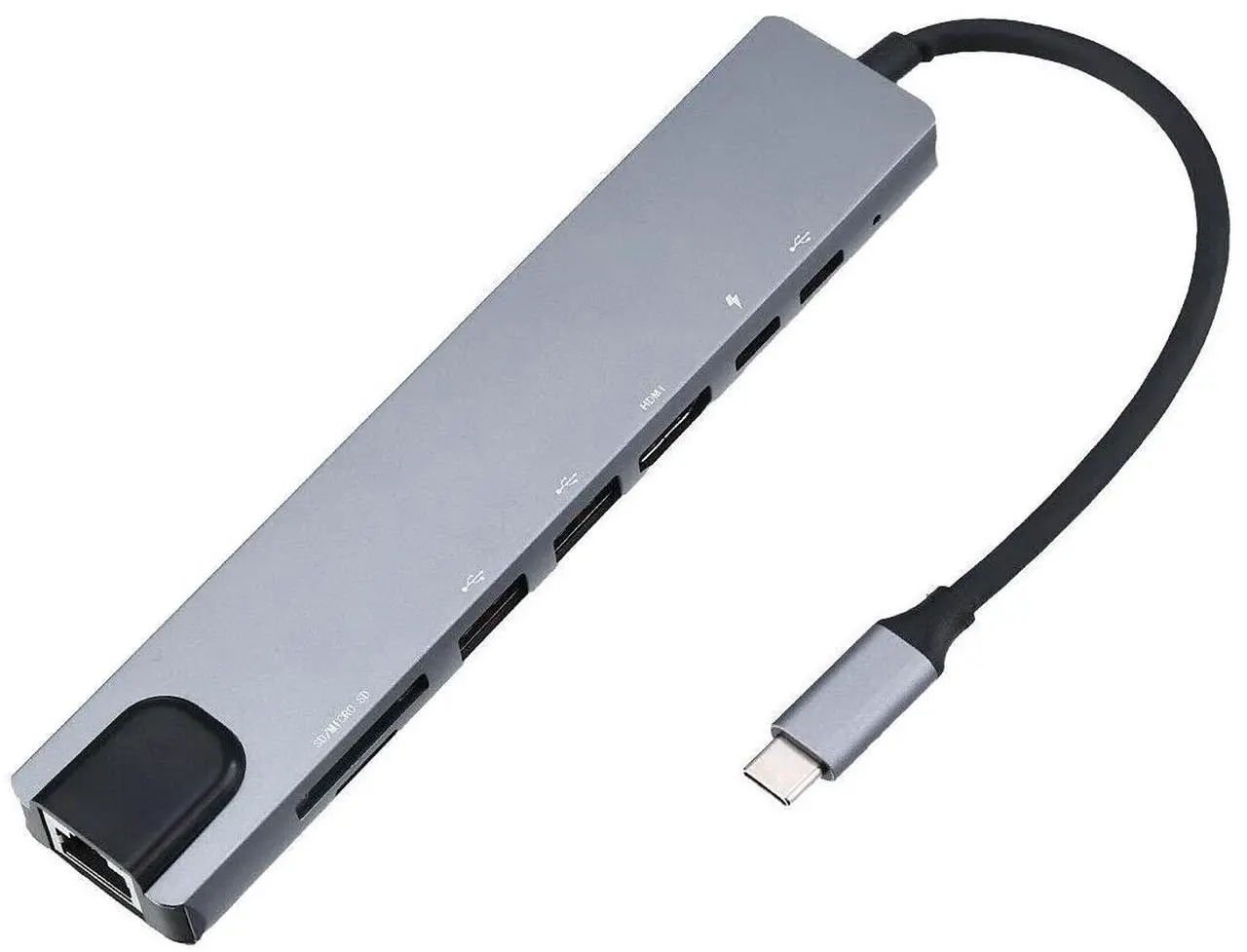 Main image of 8 in 1 4K Multiport Type C to USB-C HDMI Adapter USB 3.0 Cable Hub