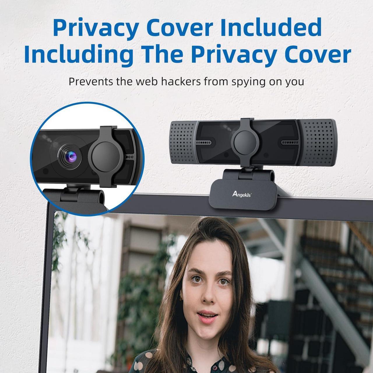 Alt view image 2 of 5 - Angekis Ultral HD 4K Webcam with Microphone Plug and Play for PC, Laptop, MacBook Pro, Windows XP/Vista/7/8/8.1/10