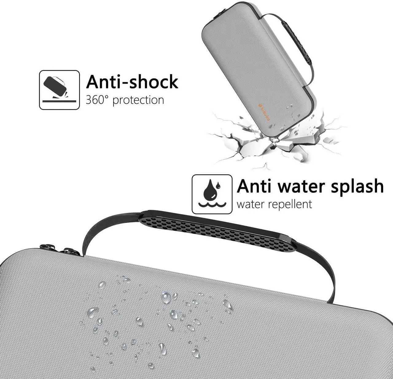 Alt view image 3 of 5 - Carry Case Compatible with Apple 2024 Mac Mini M4 /M4 Pro,M4 Pro Protective Carrying Case, Portable Hard Shell Travel Storage Bag (Grey)