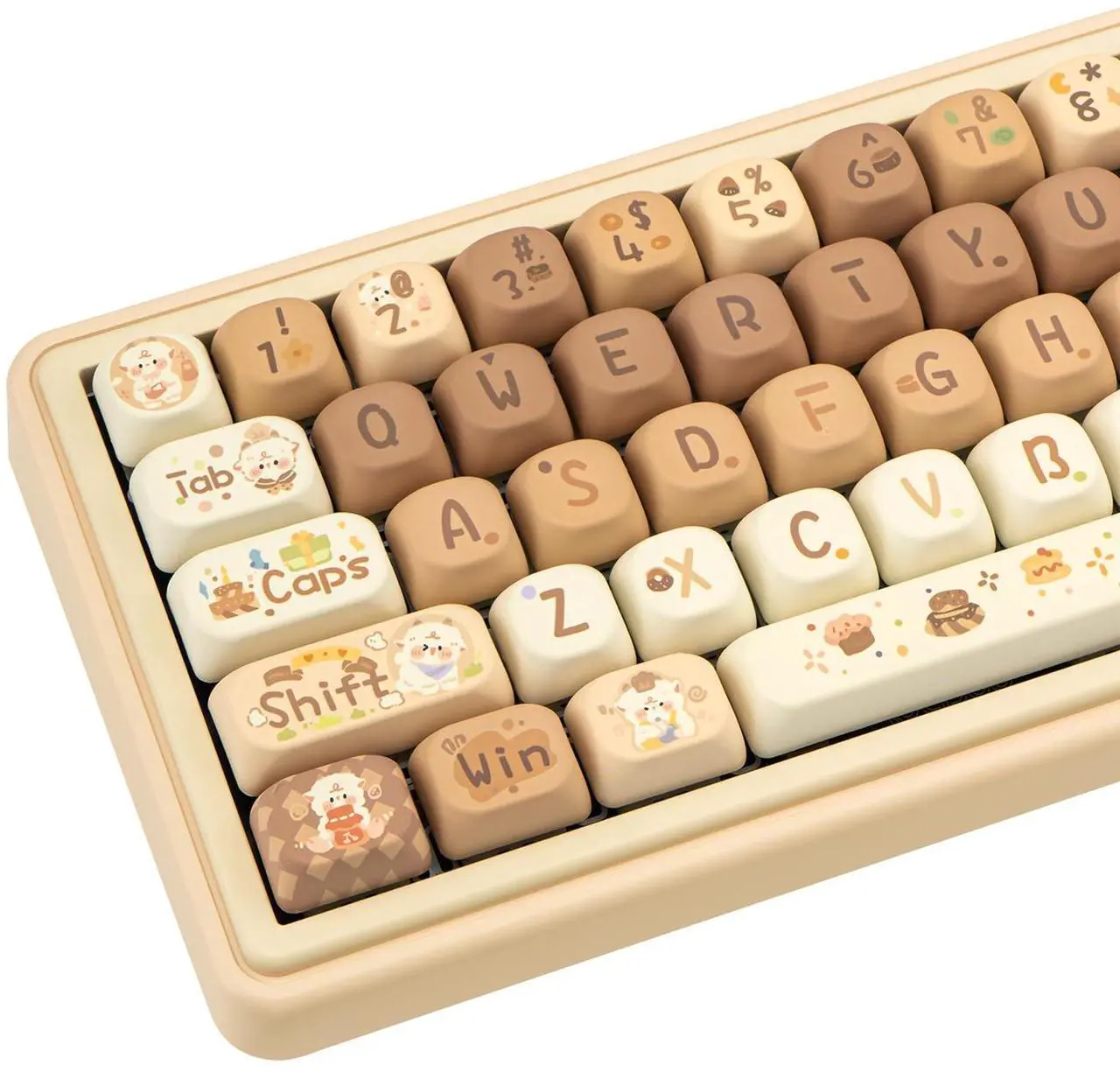 Main image of COOMICKEY PBT Keycaps 130 Keys Kawaii Key Cap Dye-Sublimation Cute Keycaps MOA Profile Custom Keyboard Keycap Set for 60% 65% 75% 100% Cherry Gateron MX Switches Mechanical Keyboards