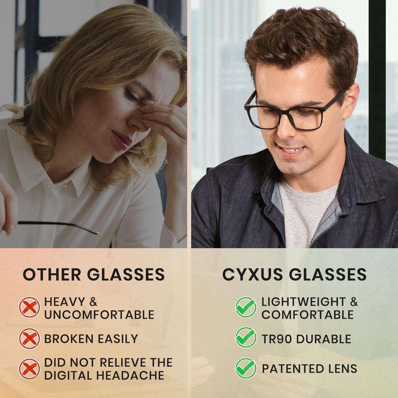 Alt view image 5 of 5 - Cyxus Computer Blue Light Blocking Nerd Candy Glasses Men Women Anti Eye Strain Eyewear UV Headaches for Digital Screens