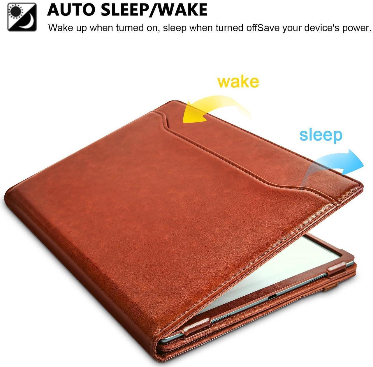 Alt view image 5 of 5 - E NET-CASE Case for Onyx Boox GO 10.3" ePaper, New Upgraded Design 360 Degree Rotating Stand Cover with Pen Holder/Hand Strap & Auto Sleep/Wake (Brown)