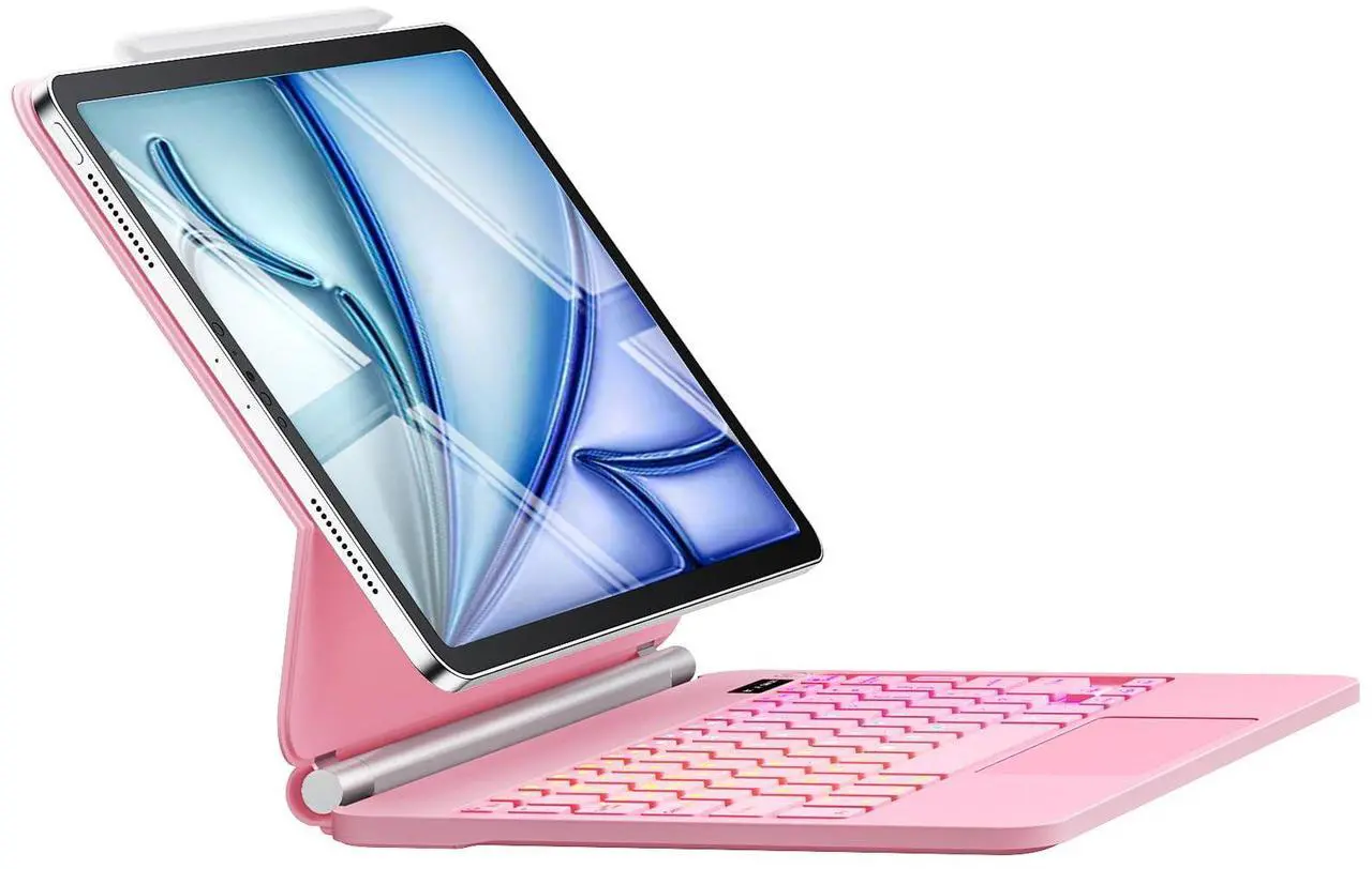 Main image of everylikit for iPad Pro 11 inch Case with Keyboard,Keyboard Case for iPad Air 11 inch (M2) 2024 & iPad Pro 11 inch (1st/2nd/3rd/4th Gen),Magic-Style Magnetic - Backlit Keyboard (Pink)