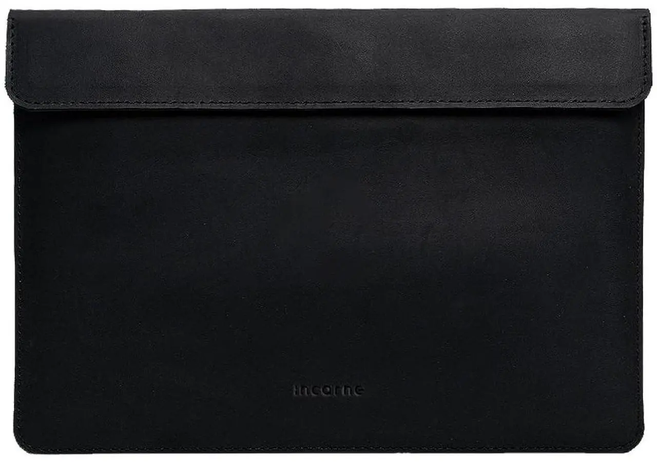 Main image of Black Leather Laptop Sleeve Made for MacBook Pro 14 inch Case Sleeve - Carrying Sleeves Compatible with MacBook Pro 14" M1 M2 M3 M4 Max A2442 A2779 A2992 A2918 A3402 Genuine Vintage Leather, Black