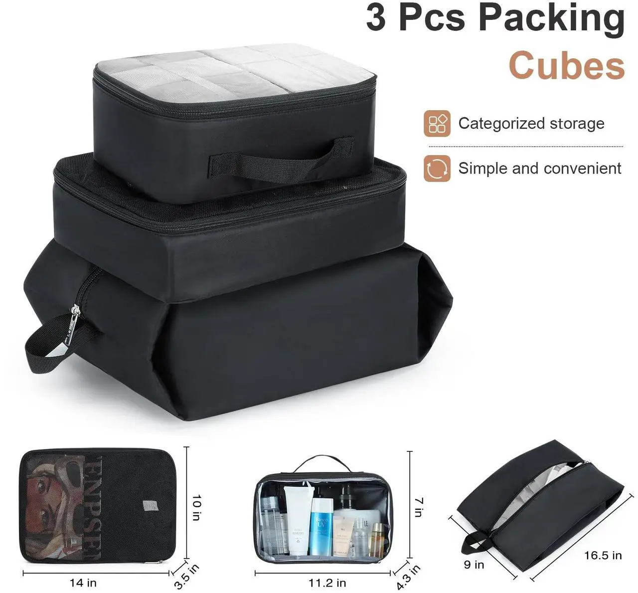 Alt view image 3 of 5 - Lekebobor Rolling Laptop Bag Rolling, Laptop Briefcase on Wheels with 3 Packing Cubes for Women Fits Up to 15.6Inch computer Bags Water Resistant for Work Travel and Business, Black