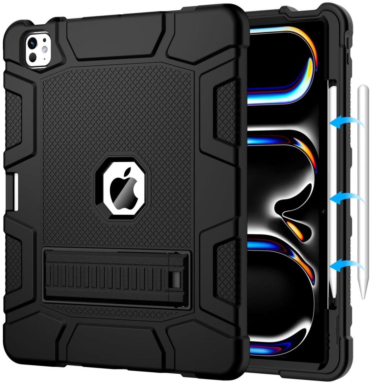 Main image of MARIWIVI Case for iPad Pro 13 inch Case 2024 (M4), iPad 13 Pro Case with Pencil Holder, Built-in Stand Shockproof Rugged Protective Cover for iPad Pro 13 inch 2024 7th Gen, Black