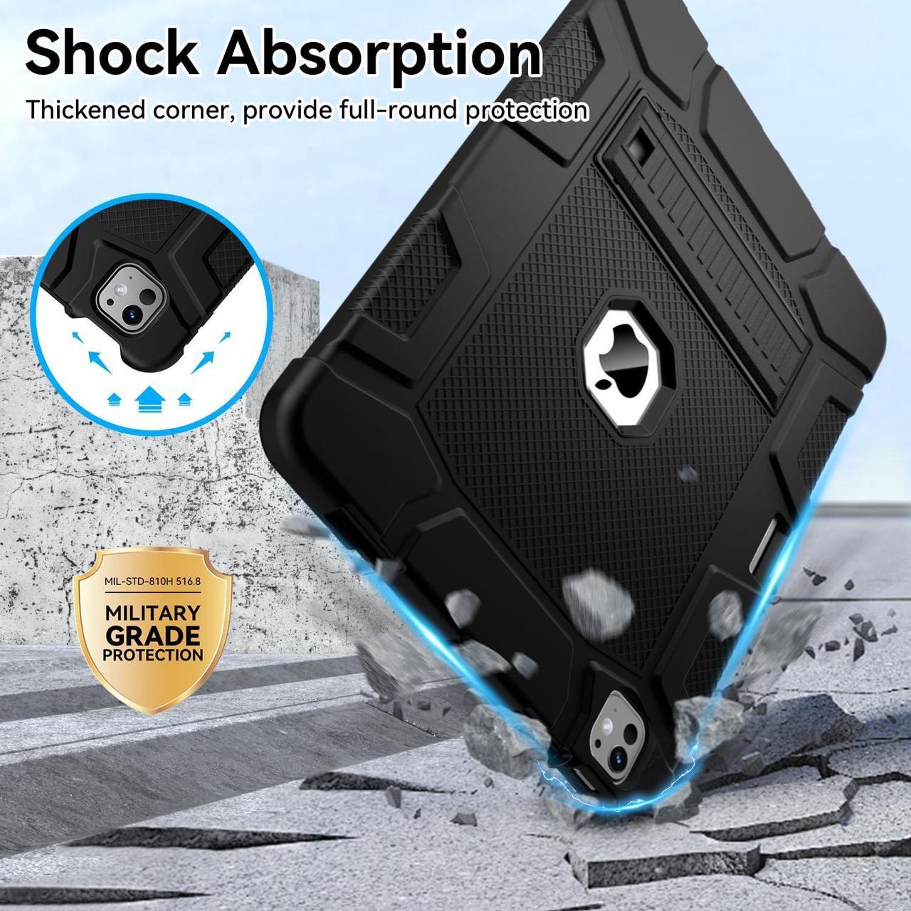 Alt view image 3 of 5 - MARIWIVI Case for iPad Pro 13 inch Case 2024 (M4), iPad 13 Pro Case with Pencil Holder, Built-in Stand Shockproof Rugged Protective Cover for iPad Pro 13 inch 2024 7th Gen, Black