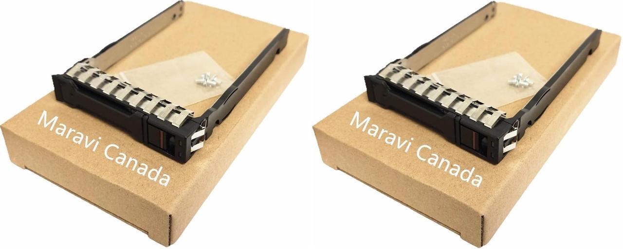 Main image of Maravi Canada (2-Pack) 2.5" Hard Drive SSD Caddy P22892 for HP HPE ProLiant DL325 DL360 DL380 DL386 G10 Plus V2 G11 Server SAS SATA Tray with Screws (2)