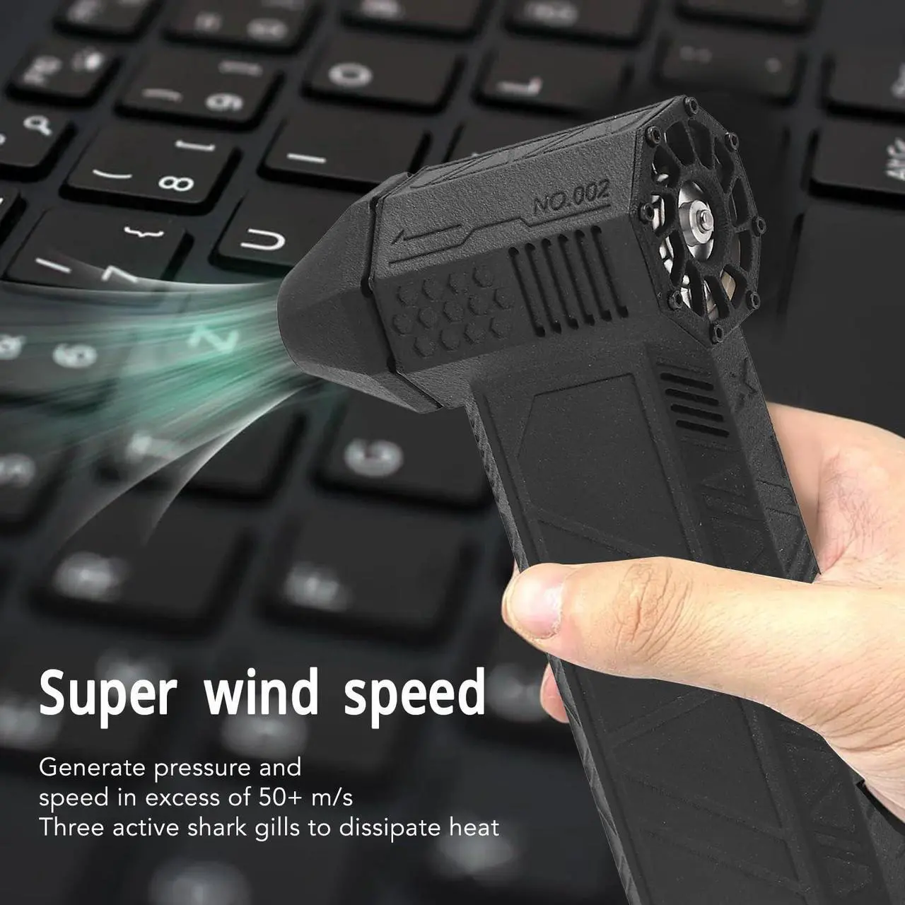 Alt view image 2 of 5 - Air Duster, Rechargeable Mini Blower Turbos Fan Turbos Violent Fan, 120000RPM Powerful Turbos Fan Brushless Motor Air Blower, High Speed Turbine Mini Car Dryer Electric Air Duster