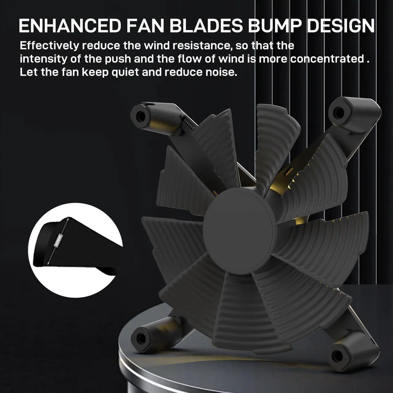 Alt view image 4 of 5 - ALSEYE X12 Case Fan ARGB PWM Computer Air Cooling Fan - High Performance Silent Operation 120mm RGB CPU Cooling (Golden, Standard Blade)