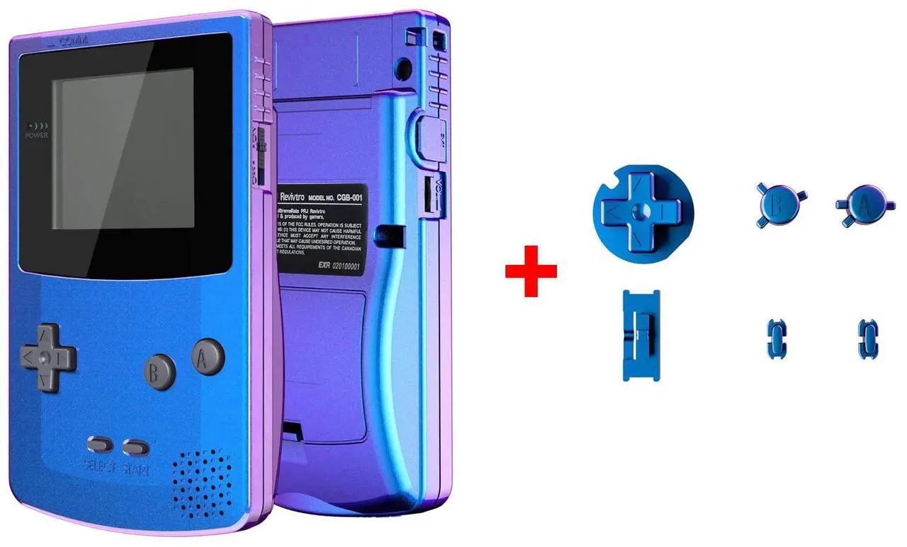 Main image of IPS Ready Upgraded eXtremeRate Chameleon Purple Blue Replacement Shell + Buttons for Gameboy Color - Fit for GBC OSD IPS & Regular IPS & Standard LCD - Console & IPS Screen NOT Included