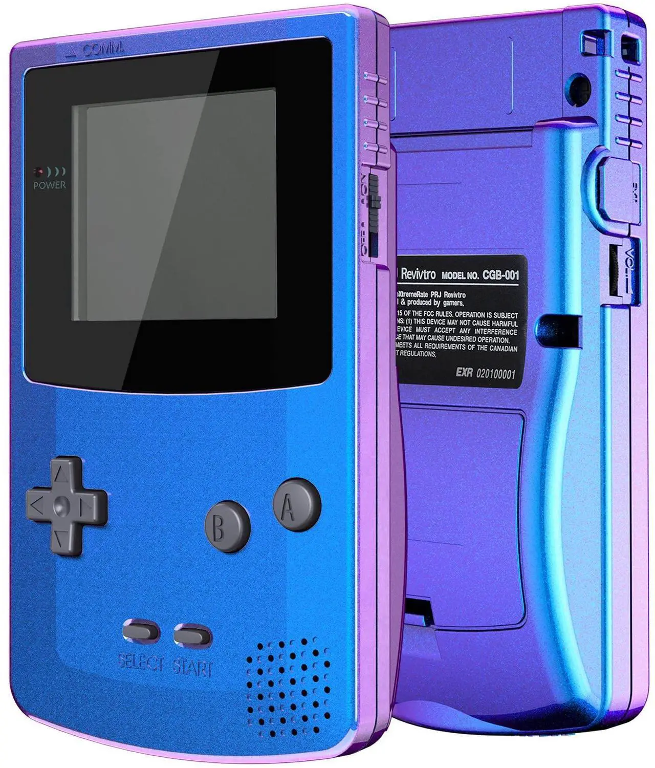 Alt view image 5 of 5 - IPS Ready Upgraded eXtremeRate Chameleon Purple Blue Replacement Shell + Buttons for Gameboy Color - Fit for GBC OSD IPS & Regular IPS & Standard LCD - Console & IPS Screen NOT Included