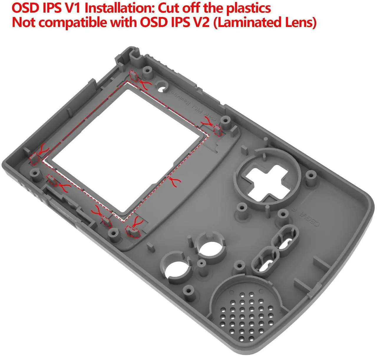 Alt view image 4 of 5 - IPS Ready Upgraded eXtremeRate Chameleon Purple Blue Replacement Shell + Buttons for Gameboy Color - Fit for GBC OSD IPS & Regular IPS & Standard LCD - Console & IPS Screen NOT Included