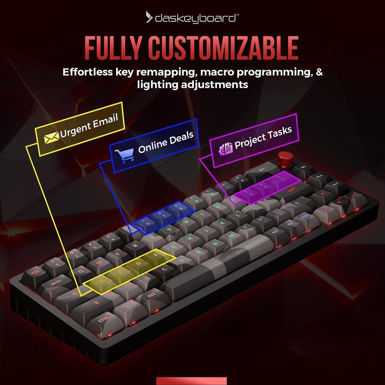 Alt view image 5 of 5 - Das Keyboard DeltaForce 65 Cyber Camo Mechanical Keyboard - Hot-Swappable Switches, PBT Sublimation Keycaps, CNC Aluminum Gasket Mount, RGB Backlit - Compact Gaming & Typing Keyboard