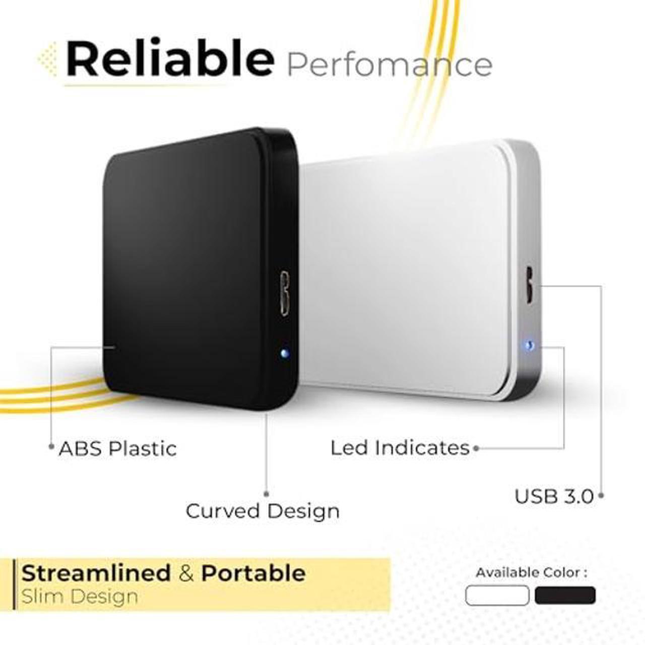 Alt view image 3 of 5 - 500GB External Hard Drive USB 3.0, 2.5" HDD Ultra Slim Storage Hard Disk and Portable External Backup Drive, USB Hard Drive Compatible with Gaming Console, PC, Mac,Laptop, Desktop - Black
