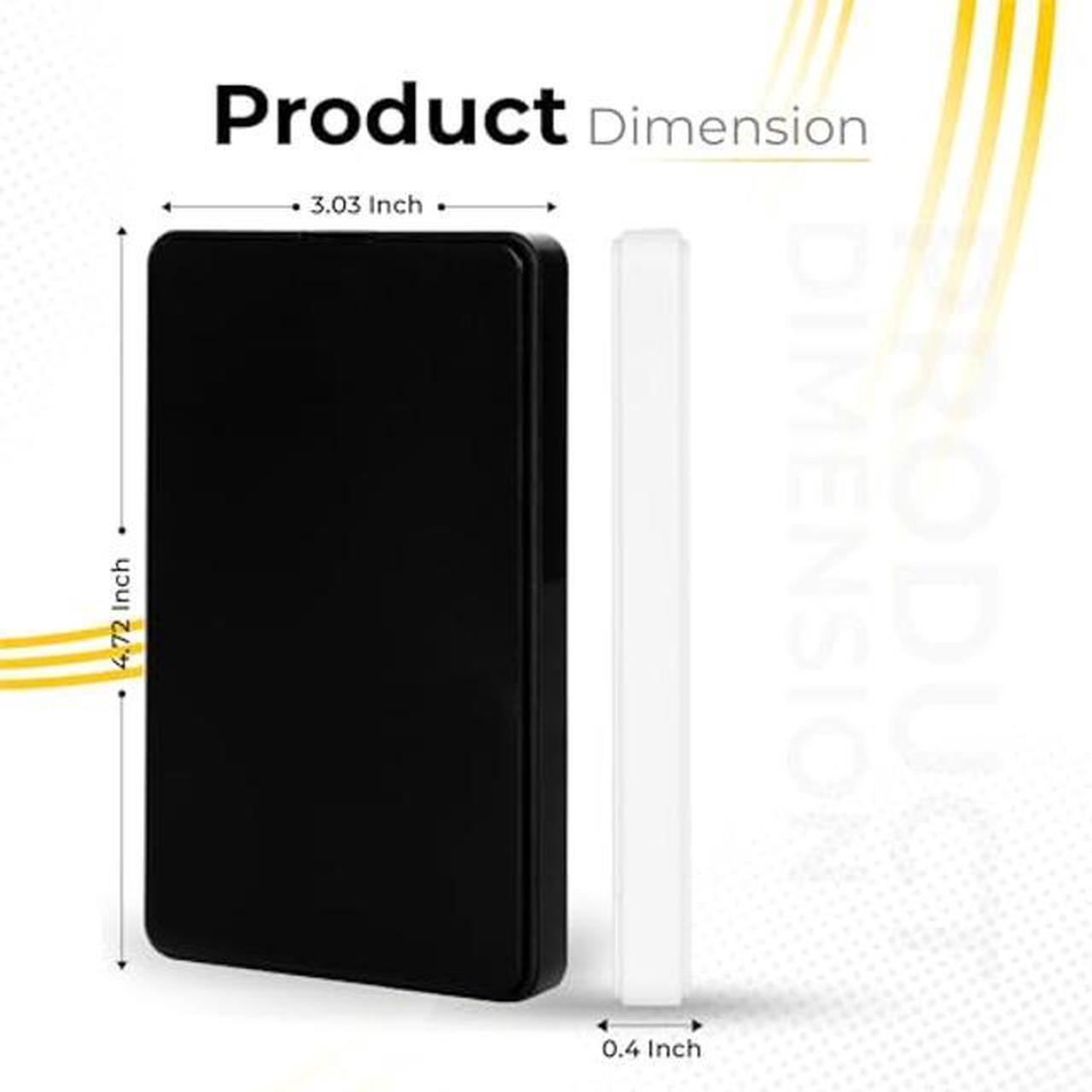 Alt view image 4 of 5 - 500GB External Hard Drive USB 3.0, 2.5" HDD Ultra Slim Storage Hard Disk and Portable External Backup Drive, USB Hard Drive Compatible with Gaming Console, PC, Mac,Laptop, Desktop - Black