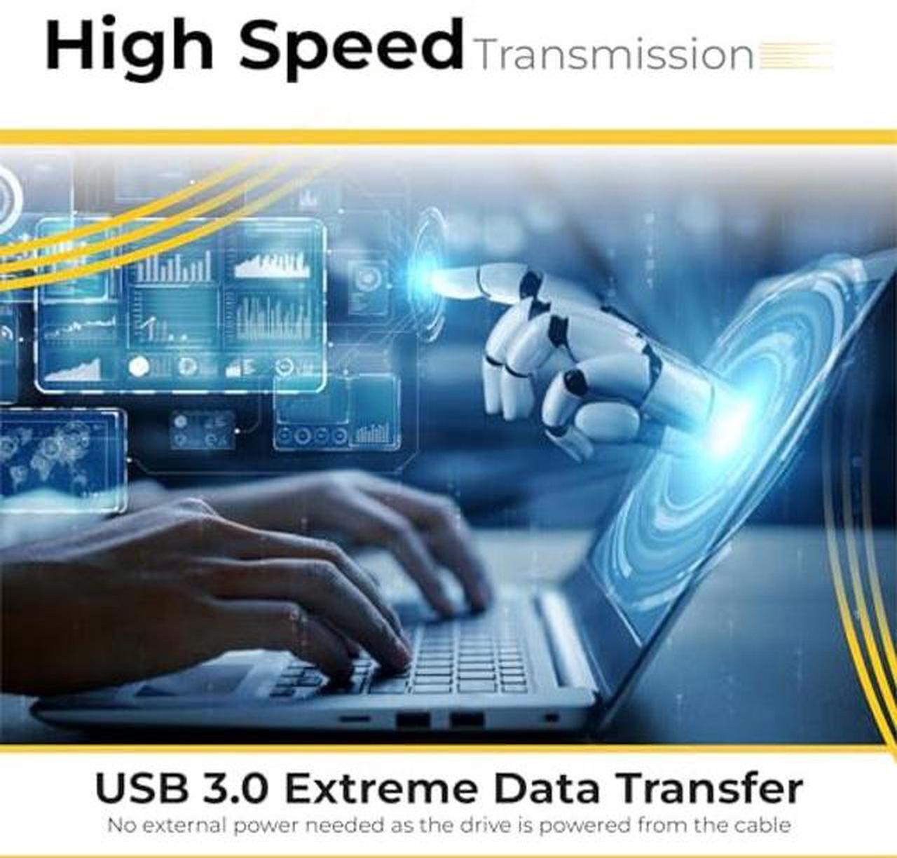 Alt view image 5 of 5 - 500GB External Hard Drive USB 3.0, 2.5" HDD Ultra Slim Storage Hard Disk and Portable External Backup Drive, USB Hard Drive Compatible with Gaming Console, PC, Mac,Laptop, Desktop - Black