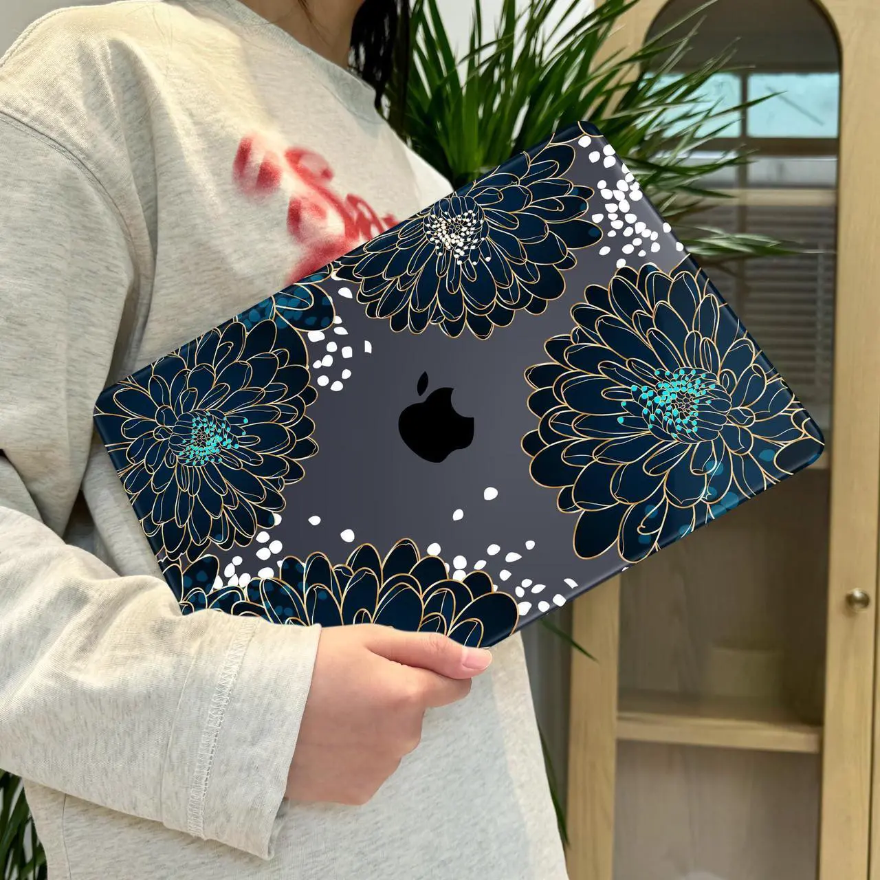 Alt view image 5 of 5 - Lepeoac Case for MacBook Air 15 Inch 2025 2024 2023 Release M4 A3241 M3 A3114 M2 A2941, Hard Shell with Screen Protector & Keyboard Cover, Compatible with Touch ID, Luxury Floral
