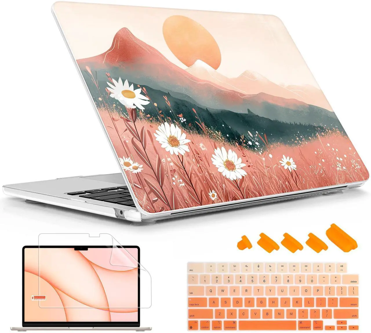 Main image of Lepeoac for MacBook Air 13.6 inch Case M4 M3 M2 2025 2024-2022 Release Model A3240 A3113 A2681, Sturdy Plastic Hard Shell Case for MacBook Air M2 13 inch with Touch ID, Mountains