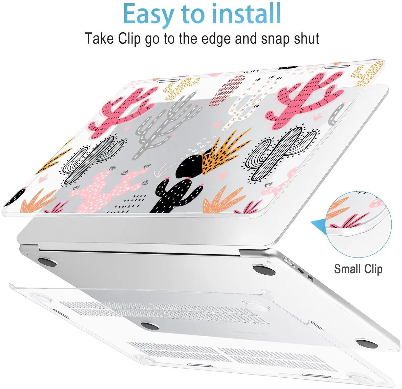 Alt view image 3 of 5 - Mektron for 2025 M4 MacBook Air 13.6 Inch A3240 Case Fits 2023 A2681 M2 2024 A3113 M3 Chip with Liquid Retina Display Touch ID, Printed Plastic Hard Shell Cover for MacBook Air 13.6", Colorful Cacti