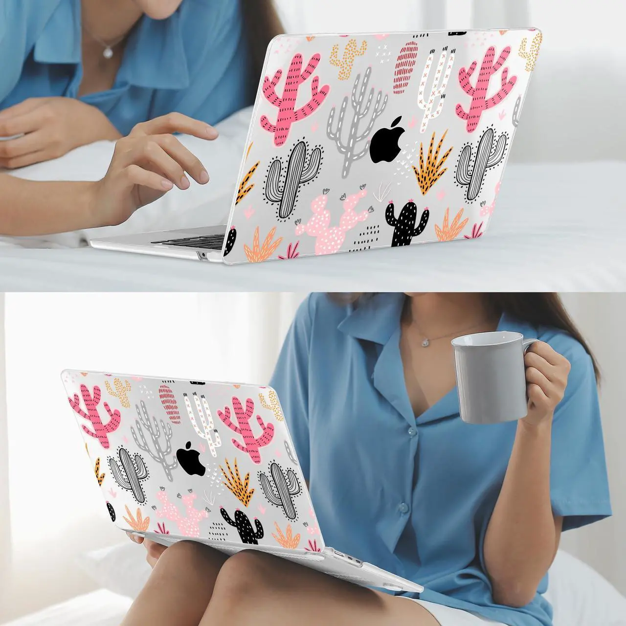 Alt view image 5 of 5 - Mektron for 2025 M4 MacBook Air 13.6 Inch A3240 Case Fits 2023 A2681 M2 2024 A3113 M3 Chip with Liquid Retina Display Touch ID, Printed Plastic Hard Shell Cover for MacBook Air 13.6", Colorful Cacti