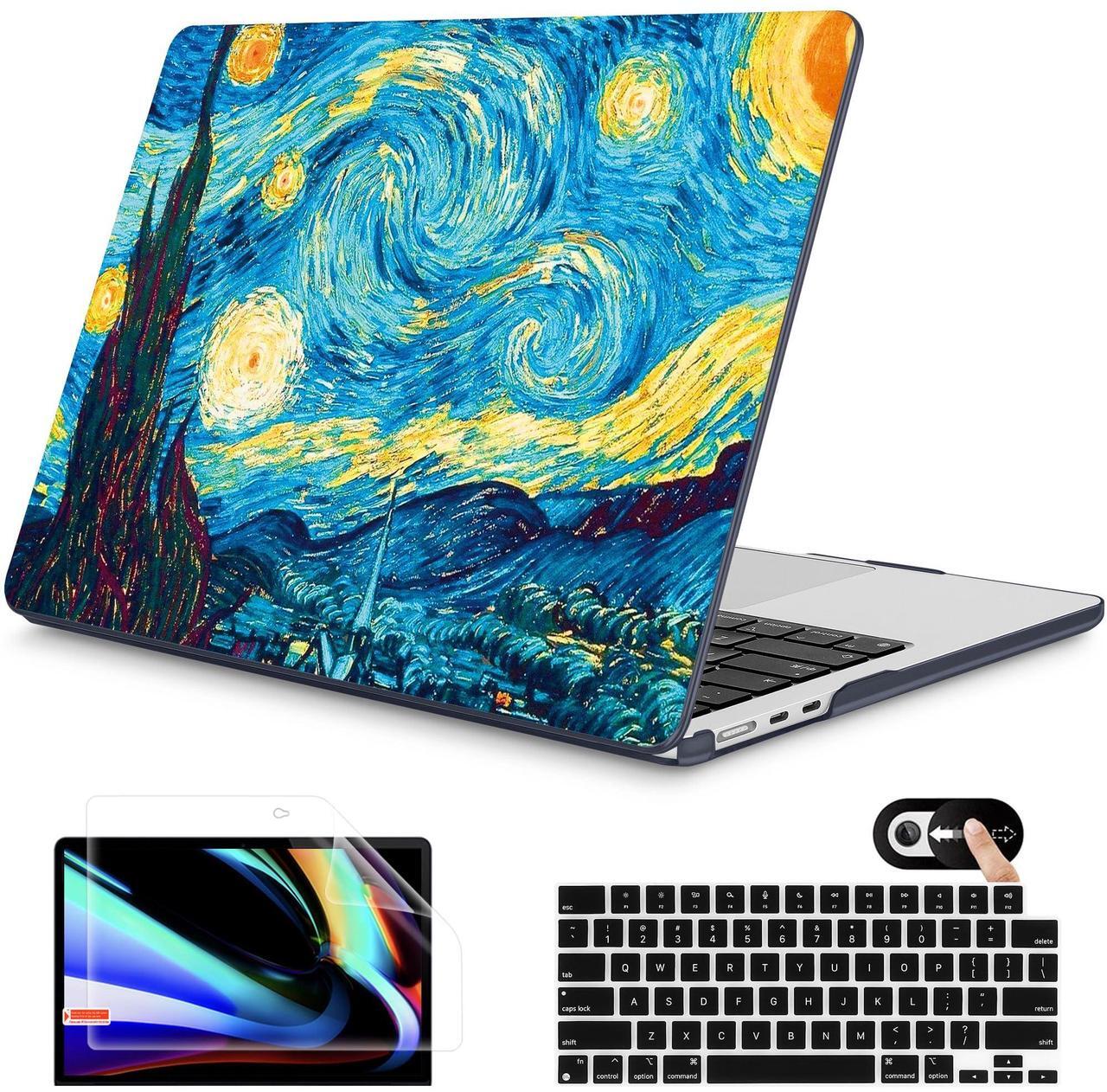 Main image of Mektron for 2025 M4 MacBook Air 13.6 Inch A3240 Case Fits 2023 A2681 M2 2024 A3113 M3 Chip with Liquid Retina Display, Printed Plastic Hard Shell Cover for MacBook Air 13.6", Abstract Starry Sky