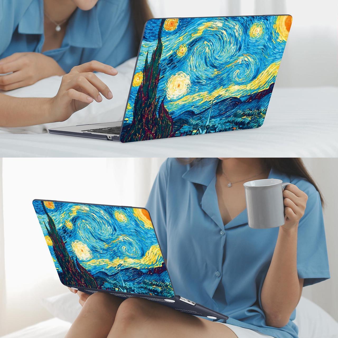 Alt view image 5 of 5 - Mektron for 2025 M4 MacBook Air 13.6 Inch A3240 Case Fits 2023 A2681 M2 2024 A3113 M3 Chip with Liquid Retina Display, Printed Plastic Hard Shell Cover for MacBook Air 13.6", Abstract Starry Sky