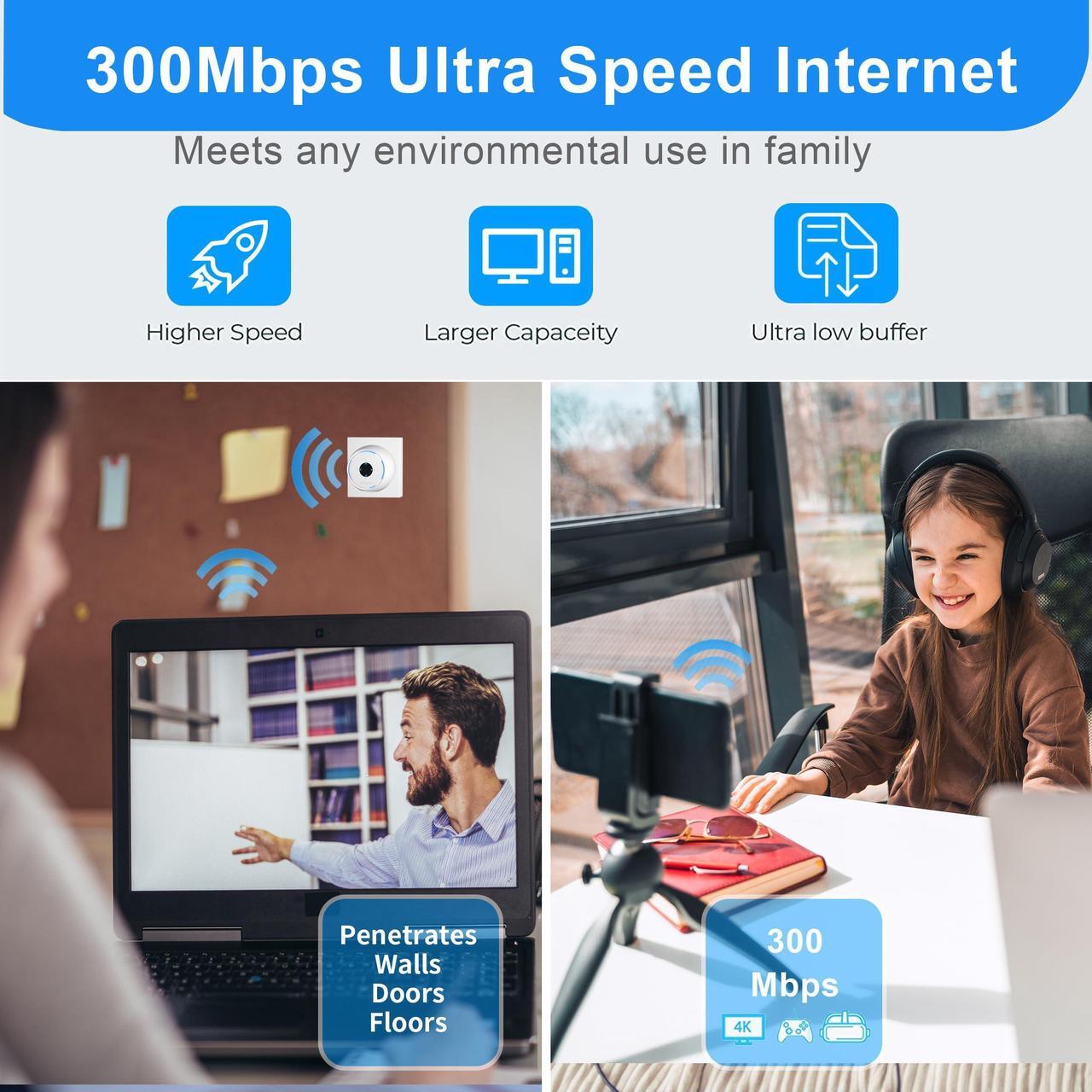 Alt view image 4 of 5 - All New Fastest WiFi Extender Signal Booster Covers up to 4500sq.ft and 30+ Devices, Internet Repeater for Home & Outdoor WT01