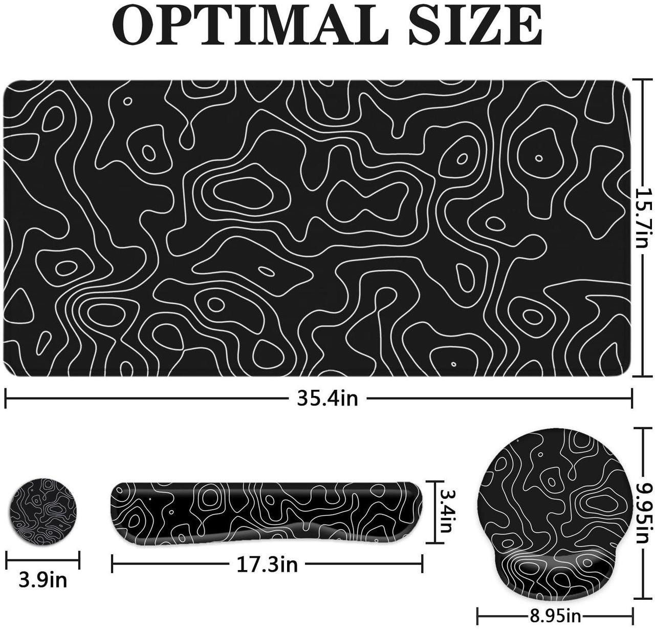 Alt view image 2 of 5 - LATEEFAH Mouse Pad with Wrist Rest, Large Mouse Pad, Ergonomic Gaming Desk Pad Keyboard Wrist Rest Set, 4-in-1 Desk Mat Keyboard Mat for Home, Office