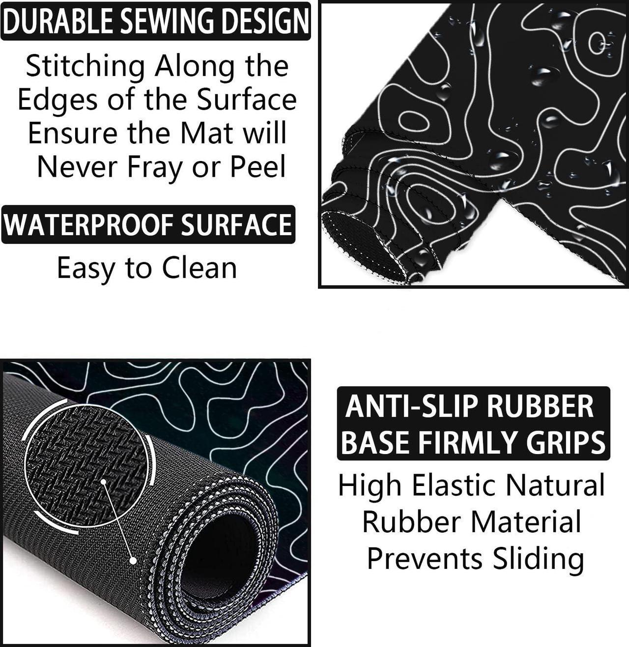 Alt view image 5 of 5 - LATEEFAH Mouse Pad with Wrist Rest, Large Mouse Pad, Ergonomic Gaming Desk Pad Keyboard Wrist Rest Set, 4-in-1 Desk Mat Keyboard Mat for Home, Office